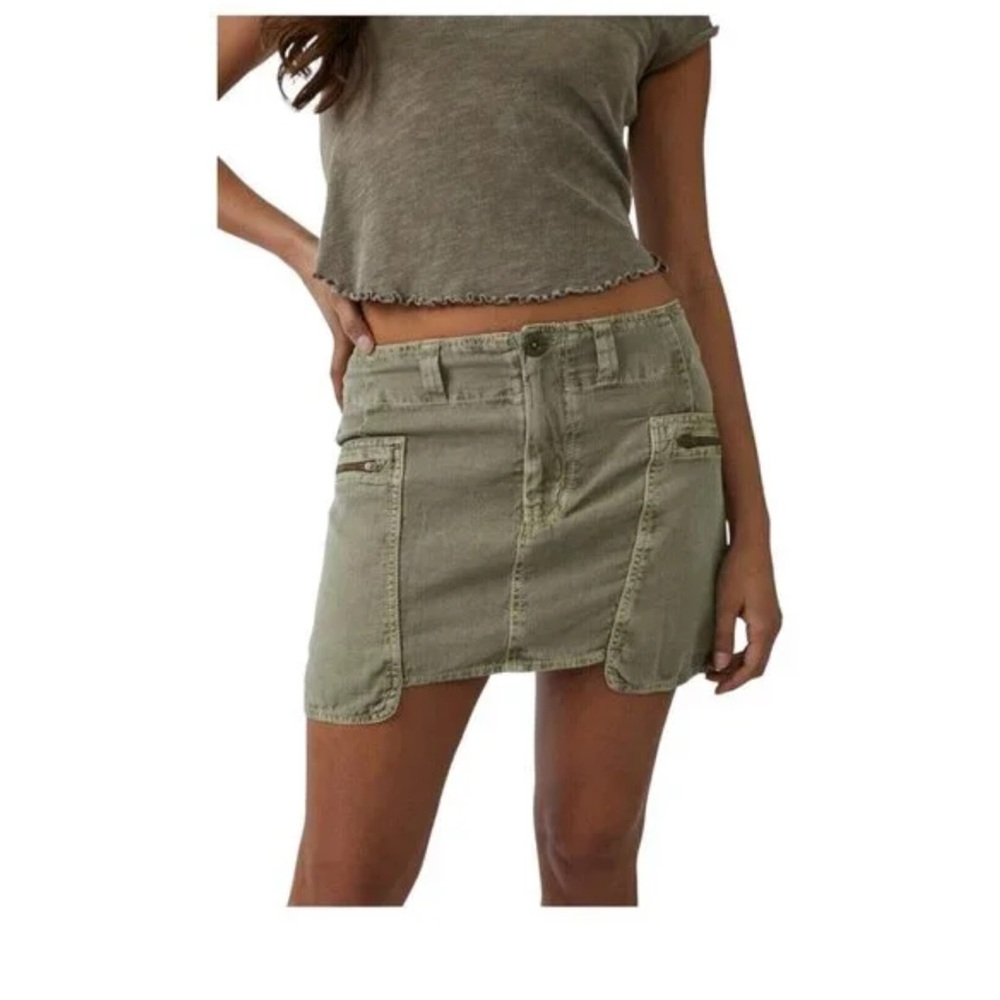 Free People Nevada Mini Skirt Cargo Low-rise Pull-on Effortless